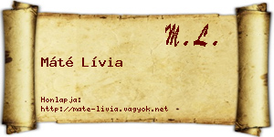 Máté Lívia névjegykártya